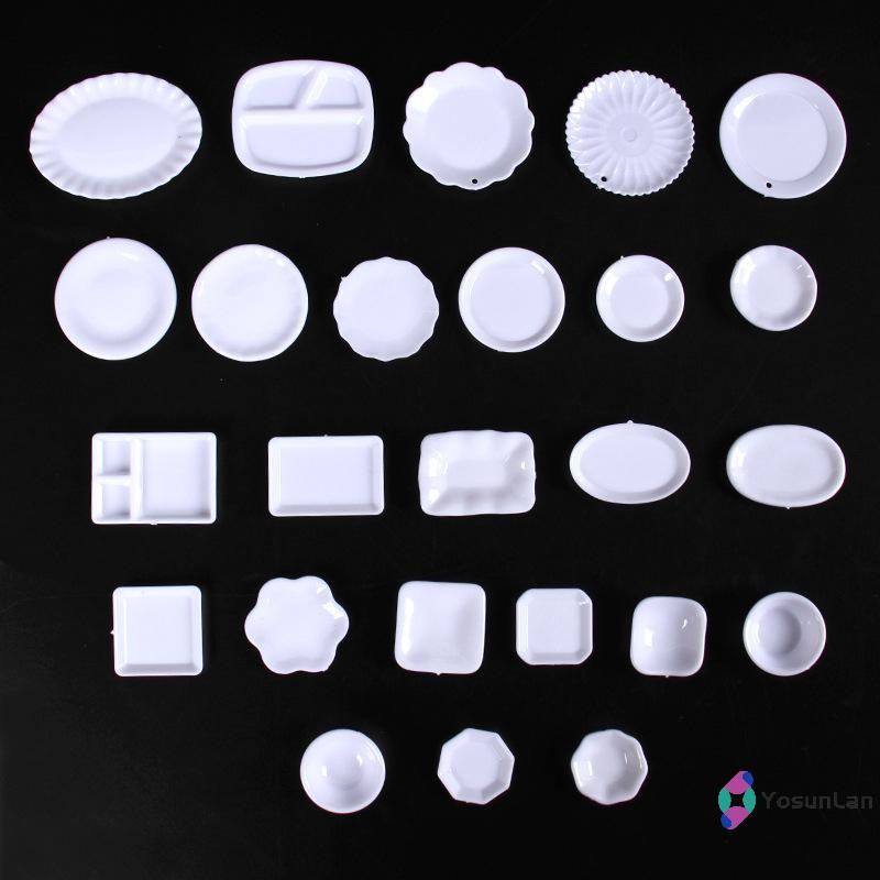 Yosunlan] 5 ชิ้นตุ๊กตาจําลองแผ่นถาดชุดตุ๊กตามินิครัวบนโต๊ะอาหารตกแต่งสําหรับ 1/12 ตุ๊กตาตกแต่งบ้านใหม่
