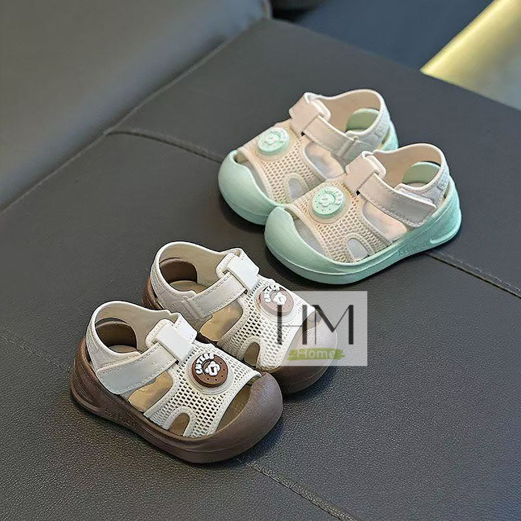 รองเท้าแตะหัวกลม  รองเท้าหัดเดินเด็ก รองเท้าแฟชั่นเด็กเล็ก พื้นกันลื่น ระบายอากาศ