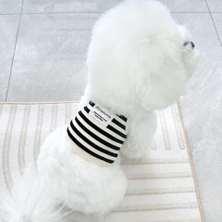 เสื้อผ้าสัตว์เลี้ยงสําหรับสุนัขและแมวพร้อมห่วงจูง - WholesaleTeddy Bear Striped Vest with INS Style สินค้ามาใหม่