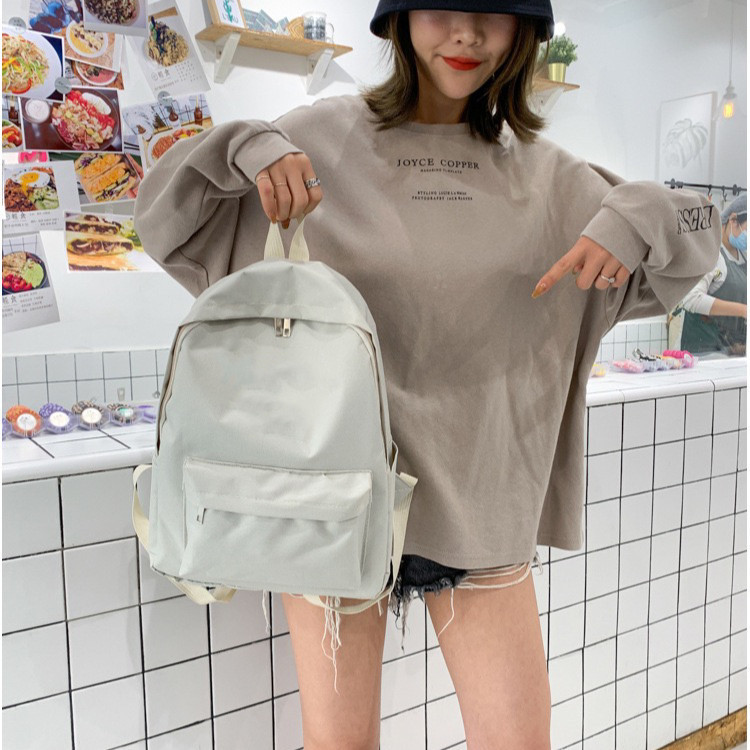 Lucky.girl: กระเป๋าเป้สะพายหลัง-มีหลายช่องใส่ของได้เยอะ-ผู้หญิงผู้ชายก็ใช้ได้-ใส่หนังสือได้เยอะขนาดใหญ่BAC801