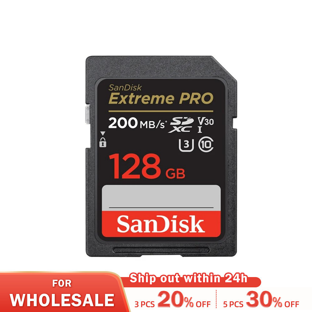 Sandisk การ์ดหน่วยความจํา SD Extreme PRO 32G 64G 128G 256G SDHC SDXC UHS-I C10 100M s-200MB s U3 รองรับ V30 4K สําหรับกล้อง DV SLR