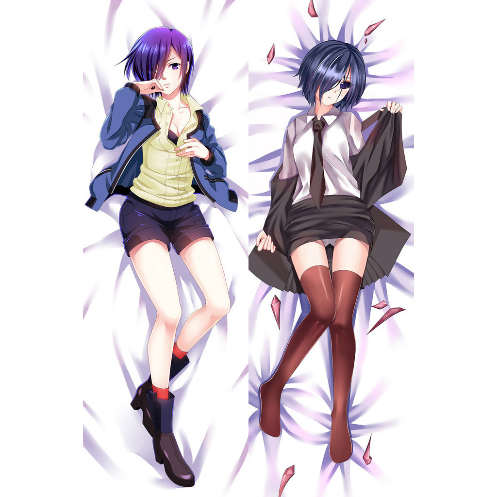 อะนิเมะ Dakimakura ตัวละครKirishima Touka จากTokyo Ghoul ขนาด 50x150 ซม. กอดหมอนสำหรับ otaku
