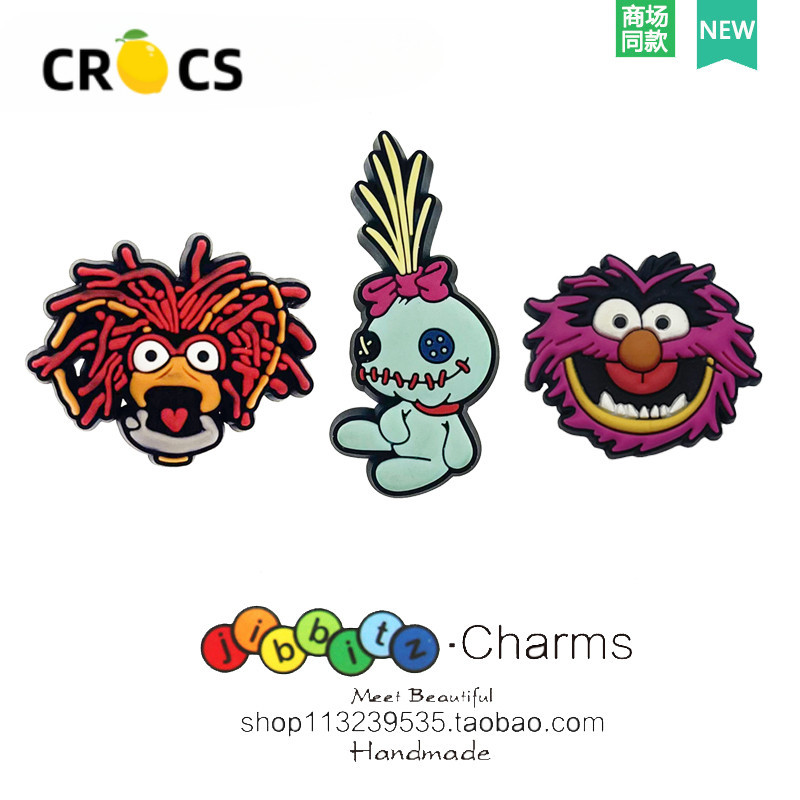 ใหม่ ชุดอุปกรณ์เสริม รูปดอกไม้ สามชิ้น สําหรับตกแต่งรองเท้า crocs DIY
