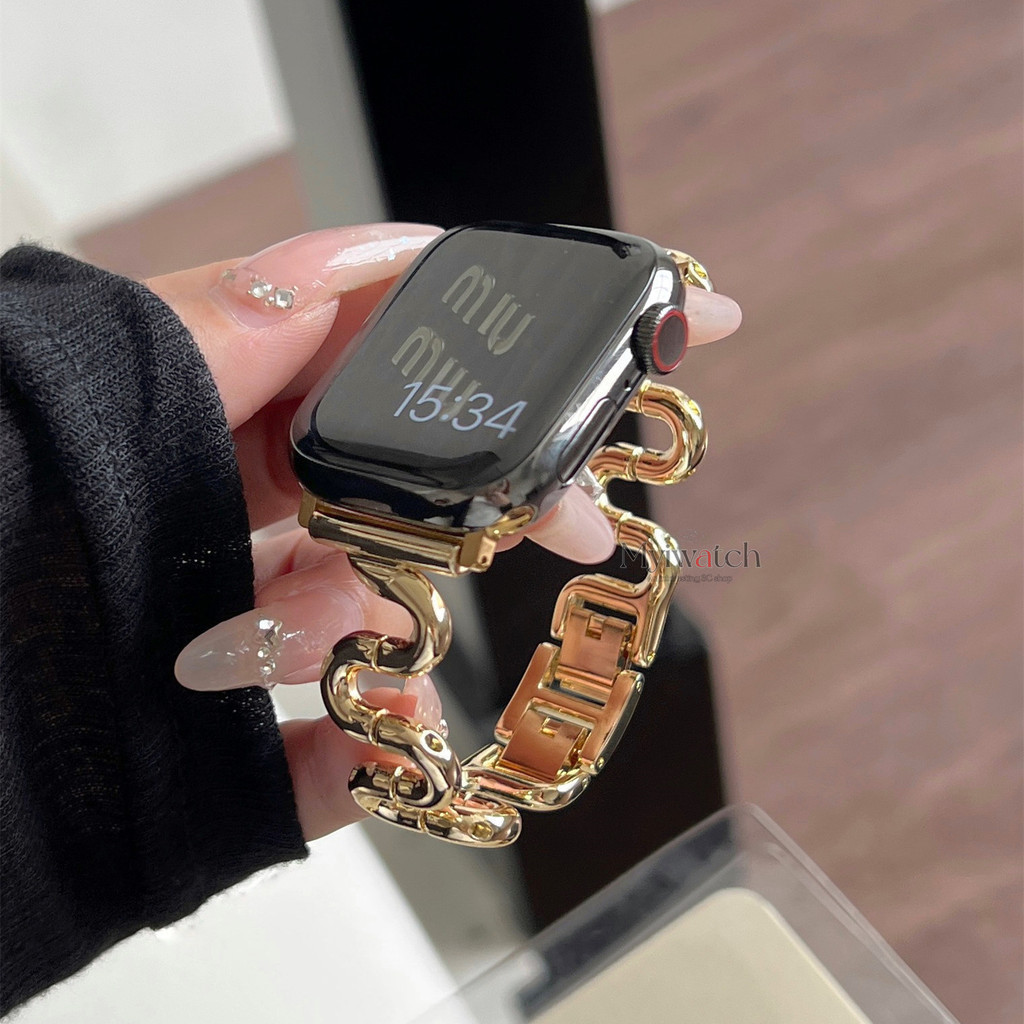 Creative S-shaped สายโลหะสําหรับ iWatch series 11 10 9 8 7 6 SE 5 4 3 2 1 ที่ไม่ซ้ํากัน Casual Design Band สําหรับ iWatch Band 46 มม.49 มม.45 มม.44 มม.41 มม.40 มม.38 มม.42 มม.อุปกรณ์เสริมสวมใส่ - รูปที่ 6