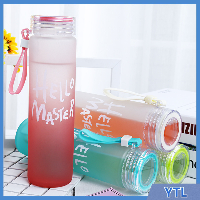 YTL ขวดนํ้าพกพา กระบอกนํ้าแก้ว ใส่นํ้าร้อน-เย็น400ML Hello Master