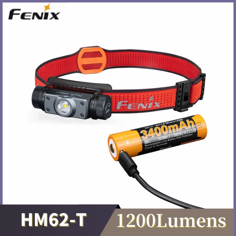 Fenix HM62-T ไฟฉายคาดศีรษะ 1200Lumens Type-C ชาร์จแบตเตอรี่ 3400mAh น้ําหนักเบา เรียบง่าย