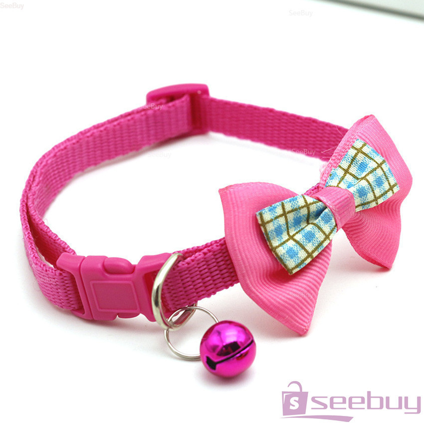 SUY ปลอกคอโบว์น่ารัก + กระดิ่ง เลือกสีได้ สายปรับได้ยาว Pet Collar ราคา ถูกที่สุด ดีลบีเคเค แกลเลอรีภาพที่ 2