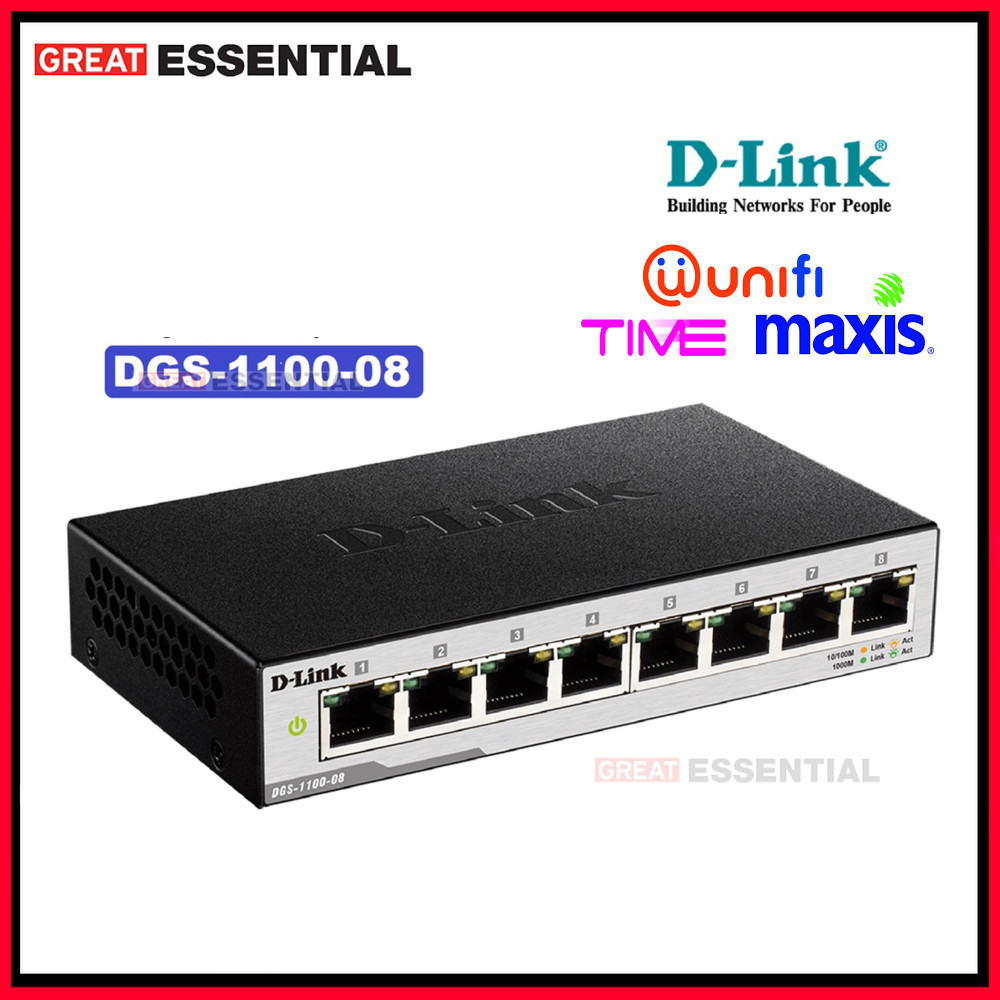 D-link DGS-1100-05 / DGS-1100-08 8-Port 8-Port Gigabit Smart Managed Switch Unifi / Maxis / Time