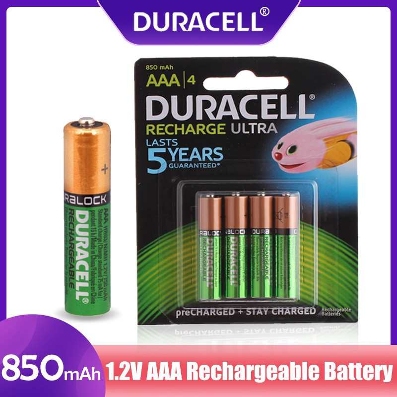 Duracell AAA 1.2V 850mAh Ni-MH แบตเตอรี่ แบบชาร์จไฟได้ แบตเตอรี่สําเร็จรูป