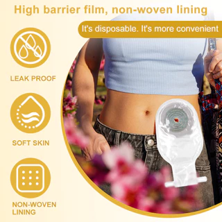 จัดส่งจากประเทศไทย ถุงเก็บอุจจาระ ถุงอึแบบชิ้นเดียว ขนาด 20-60มม. Colostomy Bag