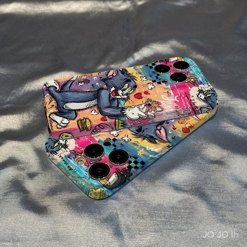 เคสโทรศัพท์มือถือ ลายกราฟฟิติแมว และหนู สําหรับ Apple Iphone 14plus 13promax 12 11 7 8xsxr