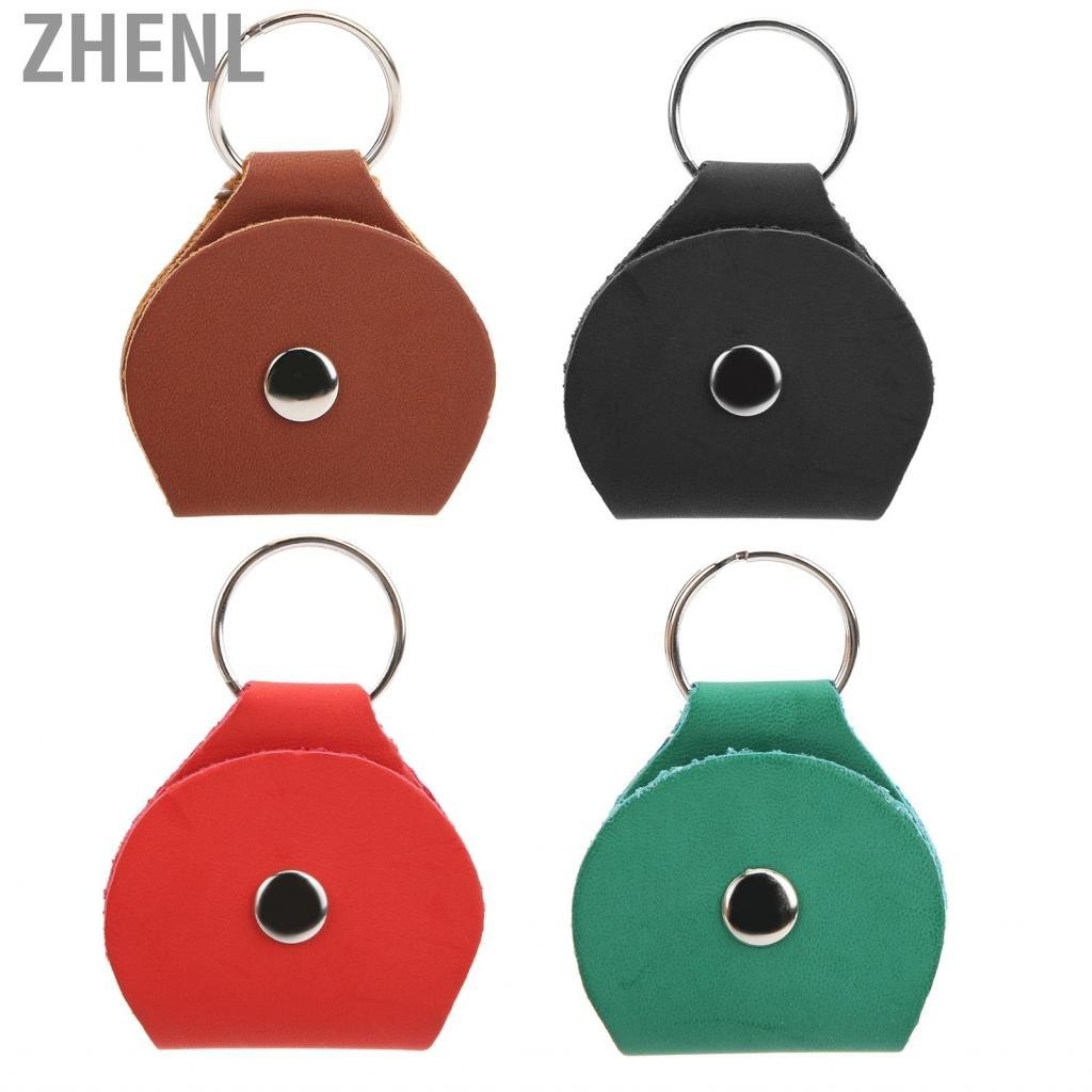 Zhenl Guitar Pick Bag Holder Soft PU Leather Plectrum Storage Case Cover Key Ring