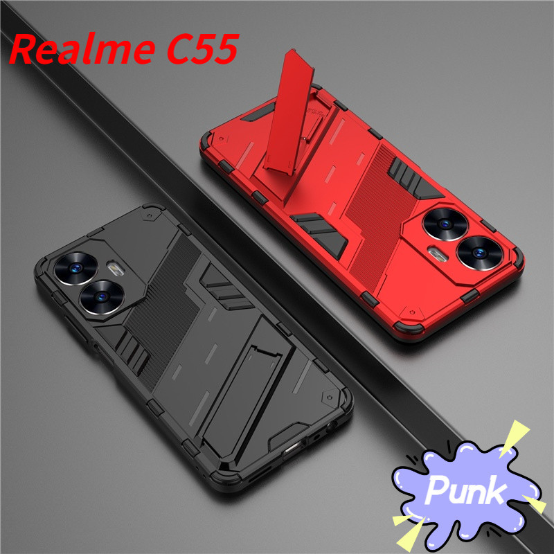 เคสโทรศัพท์มือถือ ป้องกันเลนส์กล้อง กันกระแทก สไตล์พังก์ สําหรับ Realme C55 NFC 5G 2023 C55 C55NFC C