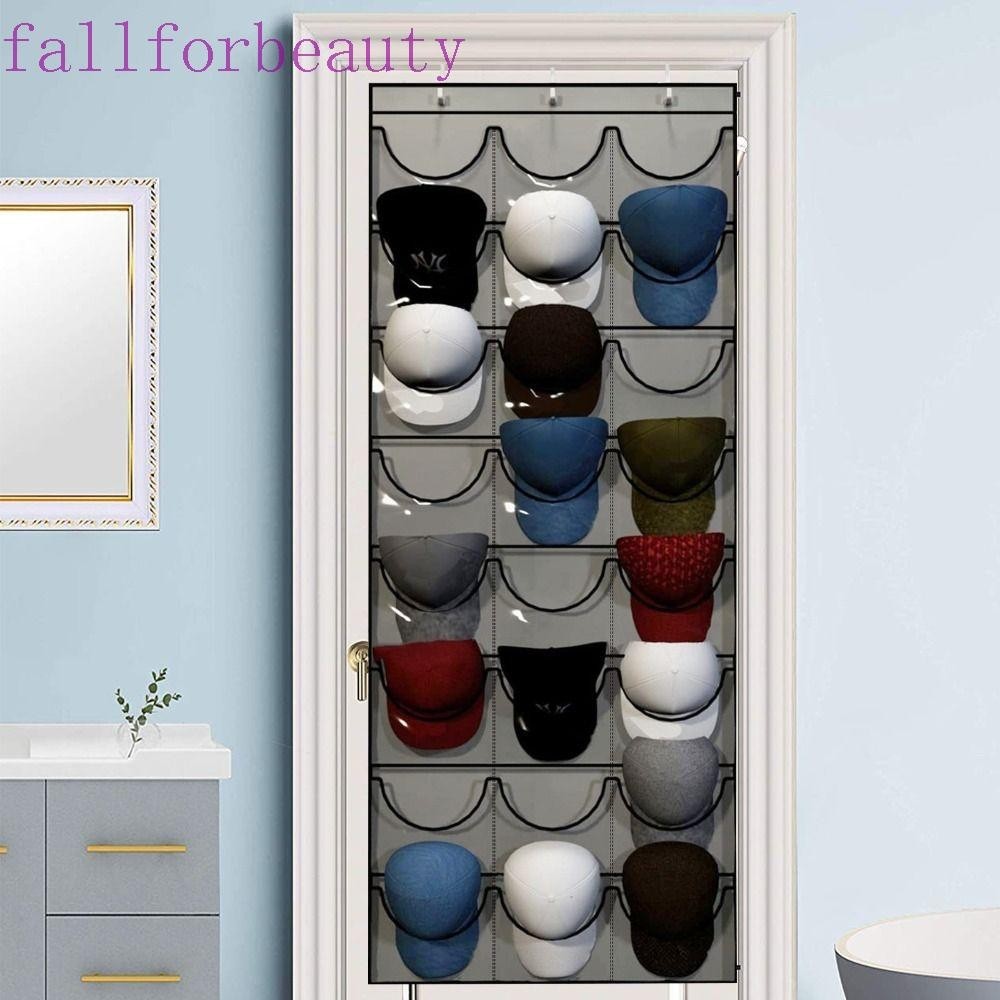 Fallforbeauty หมวก Rack, 24 กระเป ๋ าที ่ มองเห ็ นได ้ หมวกผู ้ ถือเก ็ บแบบพกพาติดผนังโปร ่ งใสหมวก Organizer ห ้ องนอน