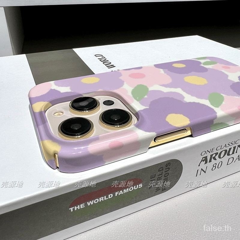 สด Graffiti ดอกไม ้ เต ็ มหน ้ าจอ iPhone เคสโทรศัพท ์ Hard Case ป ้ องกันรอยขีดข ่ วนเหมาะสําหรับ iPhone 13promax 14promax 15promax xr x xs max 15 14 13 12 11 pro max xr x x xsmax เคสฟิล ์ มกันกระแทก
