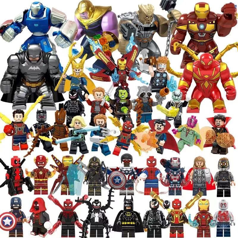 ใช ้ งานร ่ วมกับ Lego Minifigures Avengers Heroes ทหาร Phantom Ninja Zombie ตุ ๊ กตาอนุภาคขนาดเล ็ ก XQ4Q