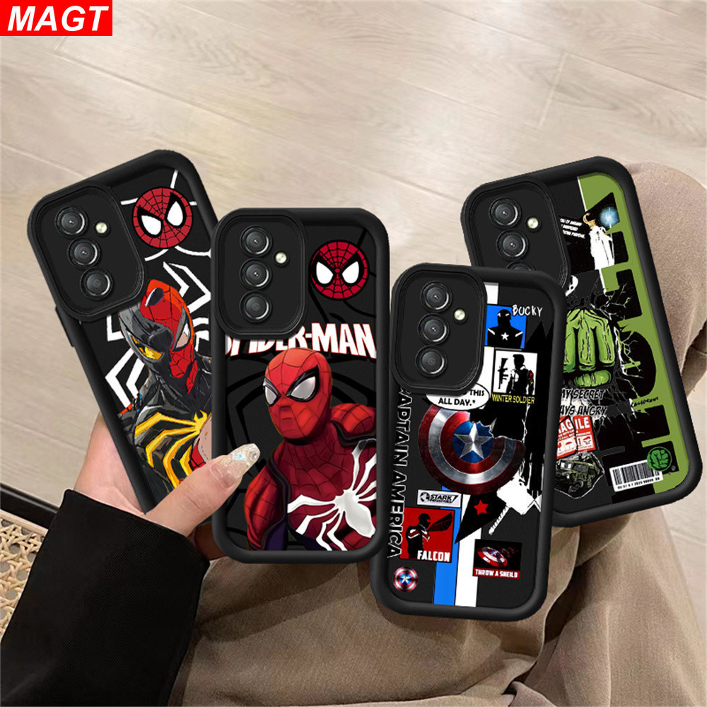 Samsung A55 5G A54 A05S A05 A15 A14 A24 A13 A52 A04S A03S A04E A03 A10 A10S A11 A12 A20 A30 A20S M11 M12 A13 5G A02S Marvel Superhero Illustrated เคสโทรศัพท ์ นุ ่ ม MAGT ราคา ถูกที่สุด ดีลบีเคเค
