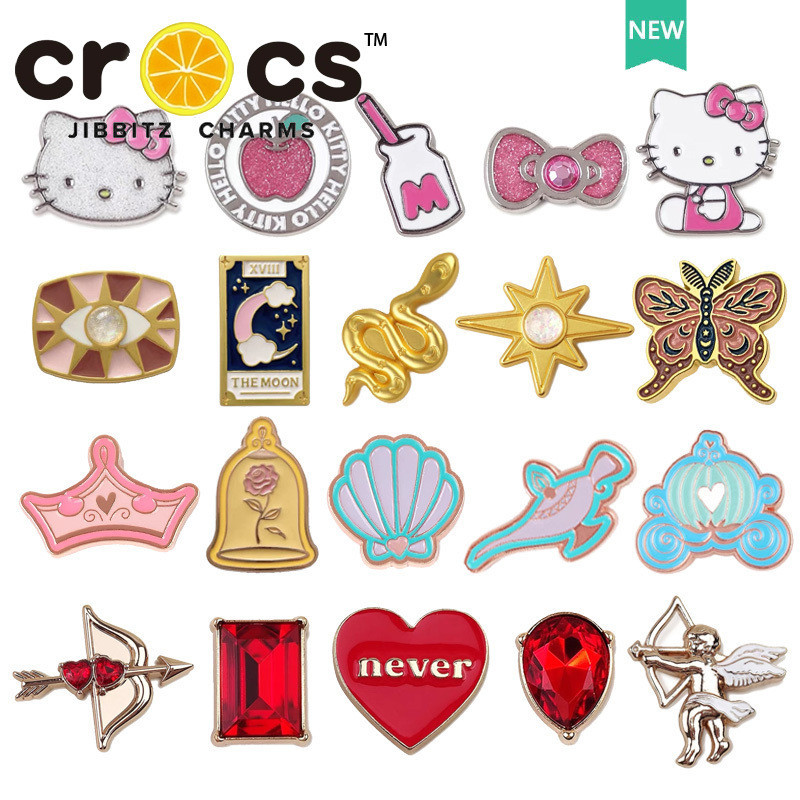 โลหะ jibbitz crocs แท้ กระดุมรองเท้า charm Texture โลหะอัญมณีรองเท ้ าดอกไม ้ ตกแต ่ งหัวเข ็ มขัดรองเท ้ าอุปกรณ ์ เสริม