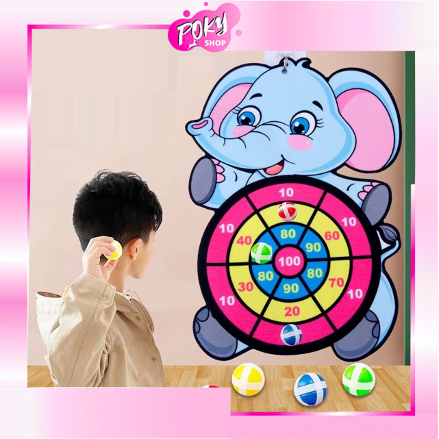 POKY - M6211 Fun Ball Throwing Target Dart Board / Childrens Dart Board Toy / Character Motif Ball T