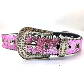 New Goth สําหรับ rhinestone เข็มขัดผู้หญิง PU สายหนังสําหรับ rhinestone เข็มขัด Western คาวบอย Y2K สาวแฟชั่นเข็มขัดสําหรับกางเกงยีนส์ผู้ชาย