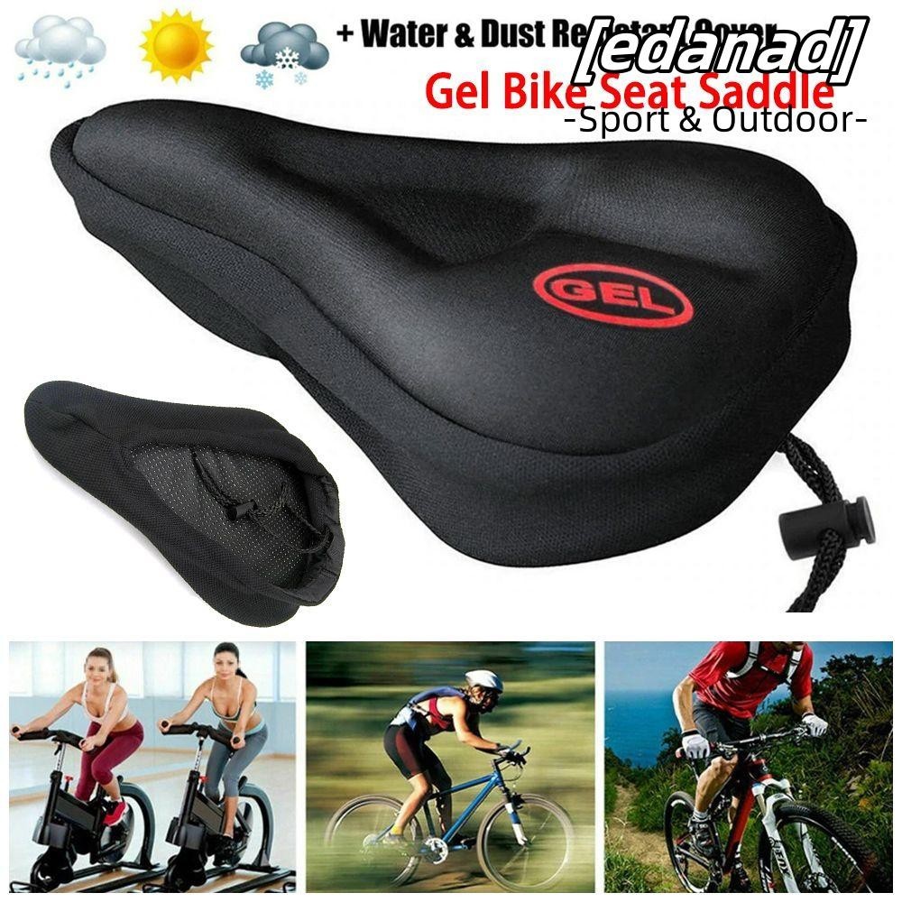Edanad Gel Bike Cover Black Road Bike Saddles Extra Comfort Outdoor Cycling Bike Cushion Pad