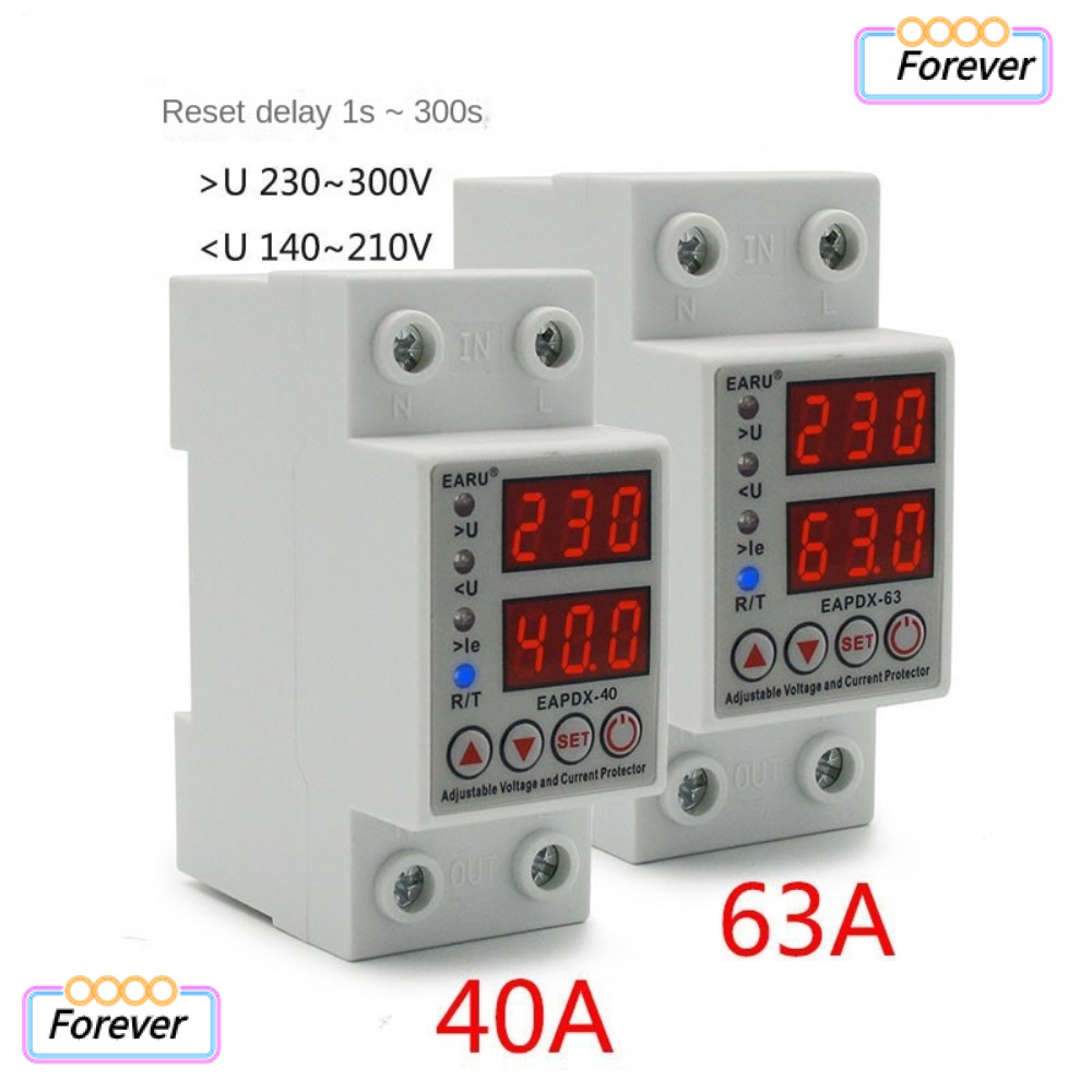 Forever Relay Over Current, Protection Limit Adjustable Over Voltage Voltage Protection Devices , Safety 40A63A230V Din Rail Single Phase Energy Meter