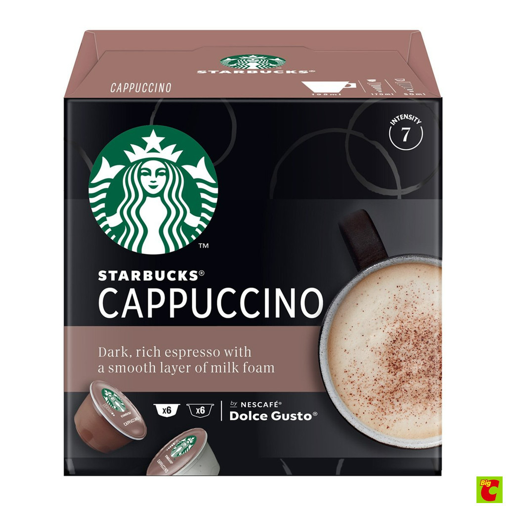 สตาร์บัคส์ คาปูชิโน่ แคปซูลกาแฟคั่วบด 12 แคปซูล