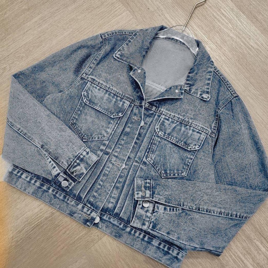 Jacket แจ็คเก็ตยีนส์แขนยาวทรงครอป งานเรียบหรู ใส่กับทุกโอกาศ