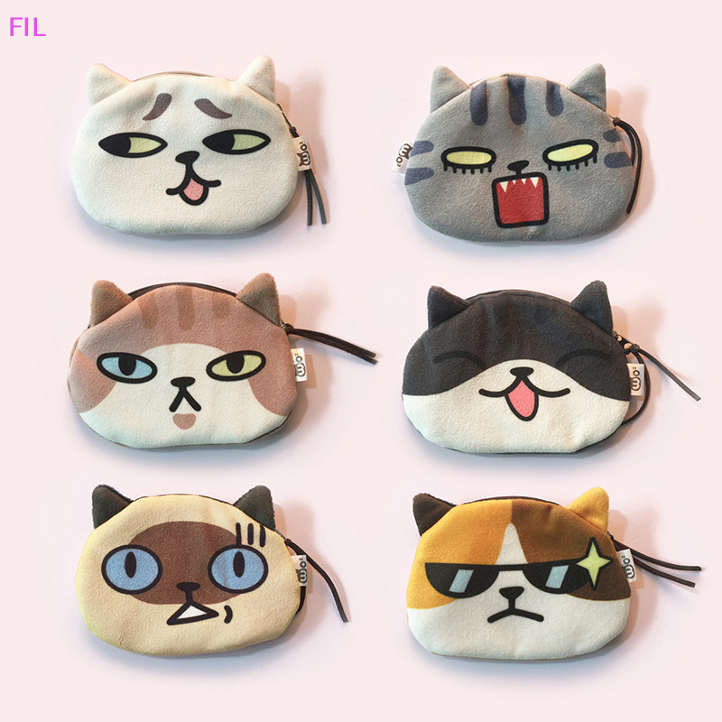 Fil Kawaii แมวหูฟังกระเป ๋ าเด ็ กเหรียญ Interesg Cat Expression หูฟังสายเคเบิลข ้ อมูลแบบพกพากระเป ๋ า OP