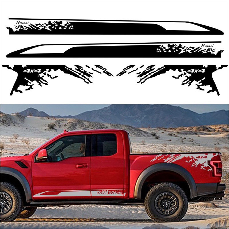 สติกเกอร์รถ 4X4 รถออฟโรดไวนิล Decal สติกเกอร์สําหรับ Ford Ranger Raptor Isuzu DMax Nissan Navara Toyota Hilux