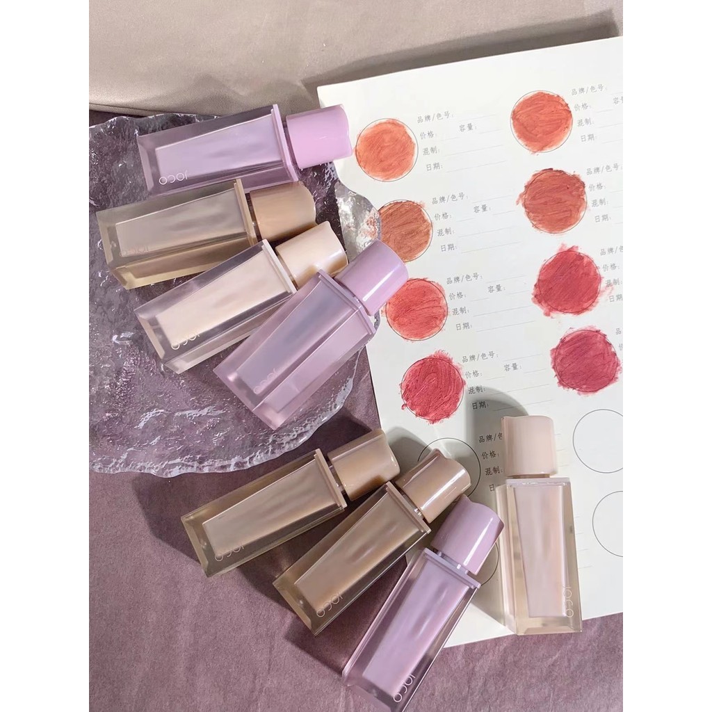 Hot Sales JOCO Nude lip mud mousse maroon lip glaze velvet matte light purple lip tint