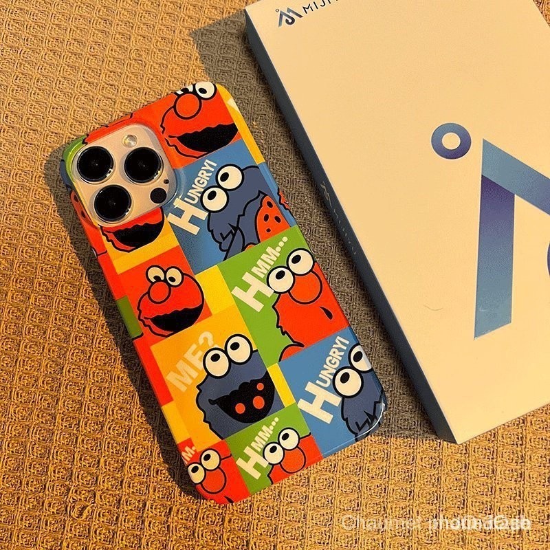 Sesame Street โทรศัพท์มือถือ hard case สําหรับ iPhone 11 12 13 14 15 Pro Max 11Promax 13Promax 14Promax XR XS Max 7 8 plus to4v