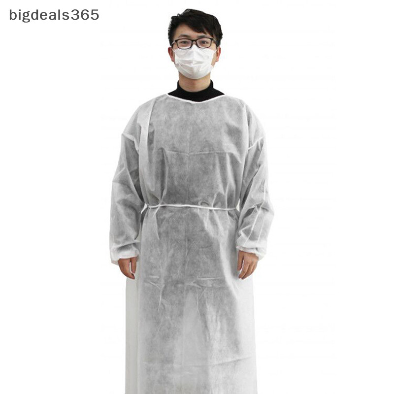 [bigdeals365 ] ชุดคลุมแยกห ้ องปฏิบัติการแบบใช ้ แล ้ วทิ ้ งชุดเสื ้ อผ ้ าผ ่ าตัดชุดสต ็ อกใหม ่