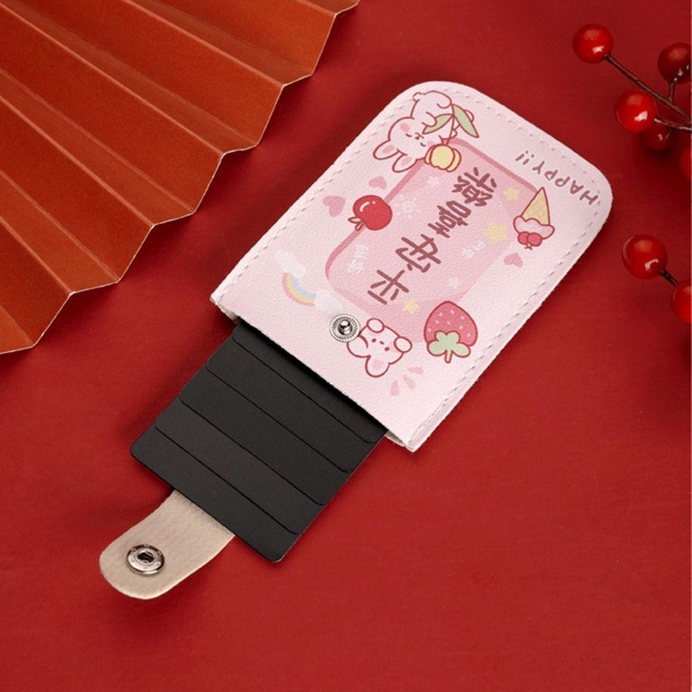 HOBBYIN ผู้ถือบัตร รหัส,5กระเป๋าบัตรดึงออกประเภทมินิการ์ดกระเป๋าสตางค์,สร้างสรรค์ลามิเนตปกปิดRFIDการปิดกั้นหนังPUนามบัตรผู