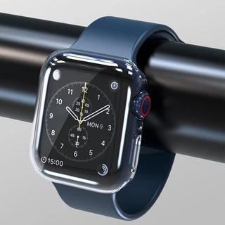 เคสใสสําหรับ Apple Watch Series 11/10/9/8/7/6/5/4/SE/3/2/1 และ Ultra 3/2 ขนาด 49 46 45 44 42 41 40 38 พร้อมฟิล์มกันรอยเต็มหน้าจอ