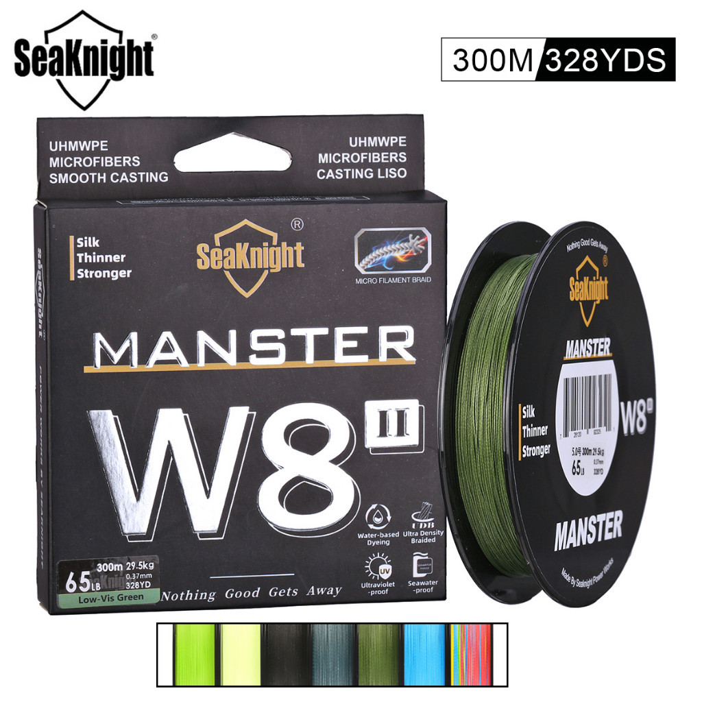 SeaKnight W8 II 300M 8 Strands Senar PE Pancing Saltwater Multifilament Braided Line for Sea Fishing