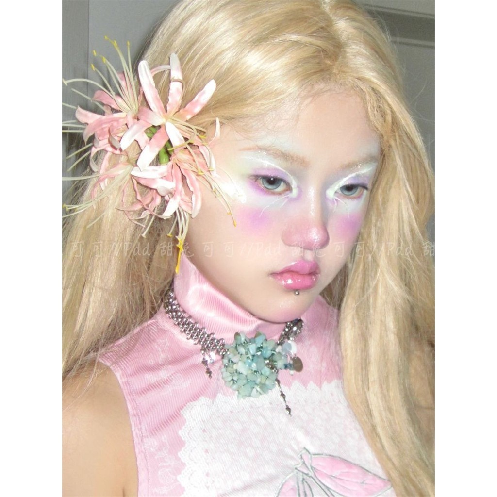 ฤดูใบไม ้ ผลิและฤดูร ้ อนใหม ่ สไตล ์ จีนบรรยากาศ Bianhua Barrettes สาวหวานบางคลิปหักผมหน ้ าผากคลิป Headdress