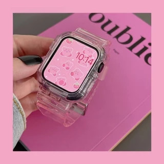 สายซิลิโคนใสและเคสสร้อยข้อมือกีฬาสําหรับ แอปเปิล ดู ชุด 9 8 7 6 5 กับ พิเศษ ฉันดู พิเศษ 2 49 มม. 44 45 มม. 41 40 38 42 มม