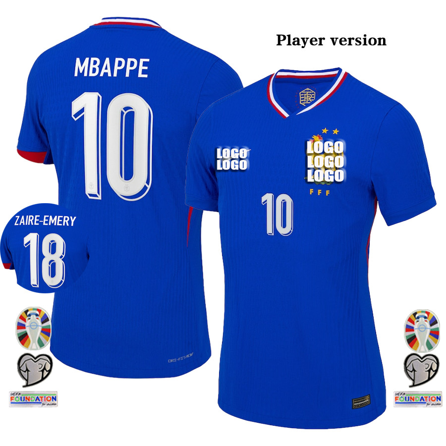 France เสื้อทีมชาติฝรั่งเศส ชุดเหย้า ยูฟ่า ยูโร Away UEFA Euro 2024/25 Player Version เสื้อฟุตบอลชาย