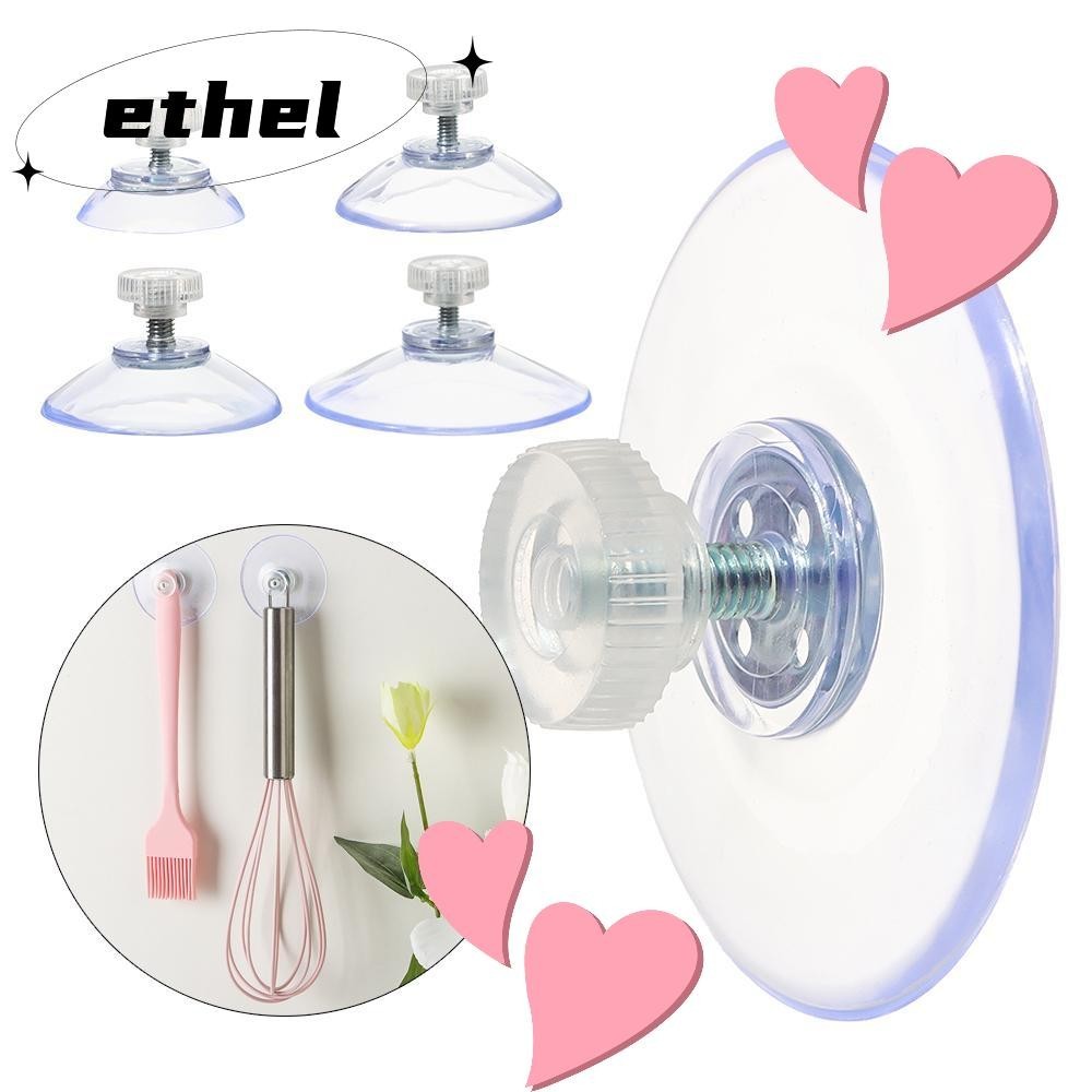 Ethel1 ที่แขวนถ้วยดูด แบบใส ทนทาน สําหรับห้องครัว 5 ชิ้น