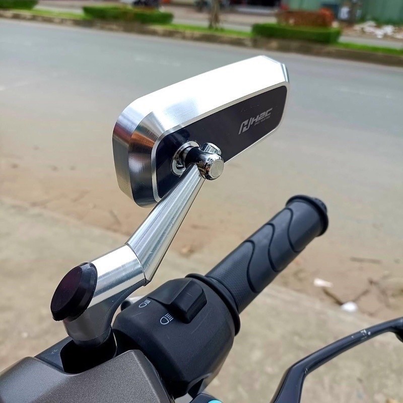 H2C กระจกมองข้างมอเตอร์ไซค์อลูมิเนียม CNC แท้