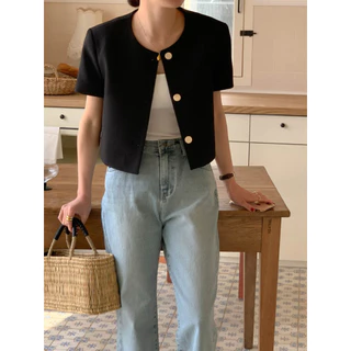 ✨พร้อมส่ง💗 เสื้อเบลเซอร์ คอกลม สไตล์เกาหลี [ Blazer crop top #5 ] ตัวสั้น แนว casual เสื้อคลุม ผ้าเนื้อดี มีซับทั้งตัว