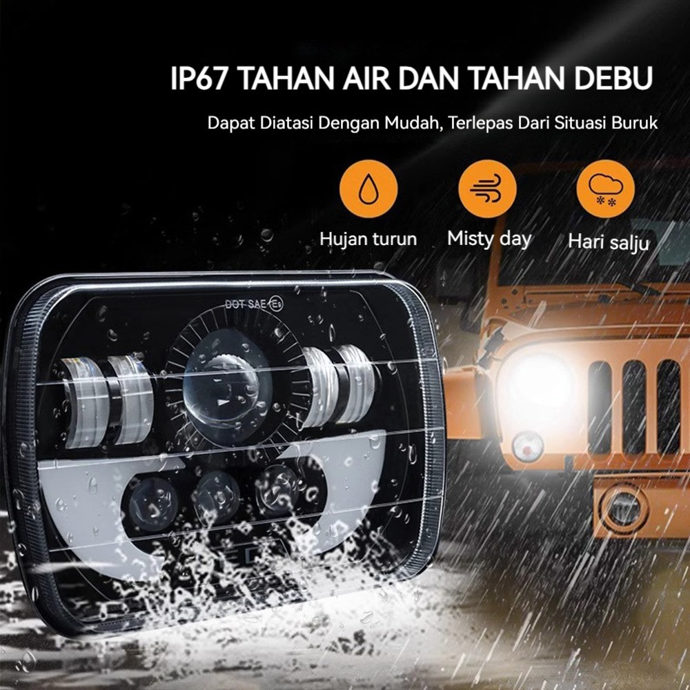Car-A 60watt Jeep Wrangler Daymaker ไฟหน้า 5 x 7 นิ้ว Led กล่อง Jeep Katana Taft Feroza l300