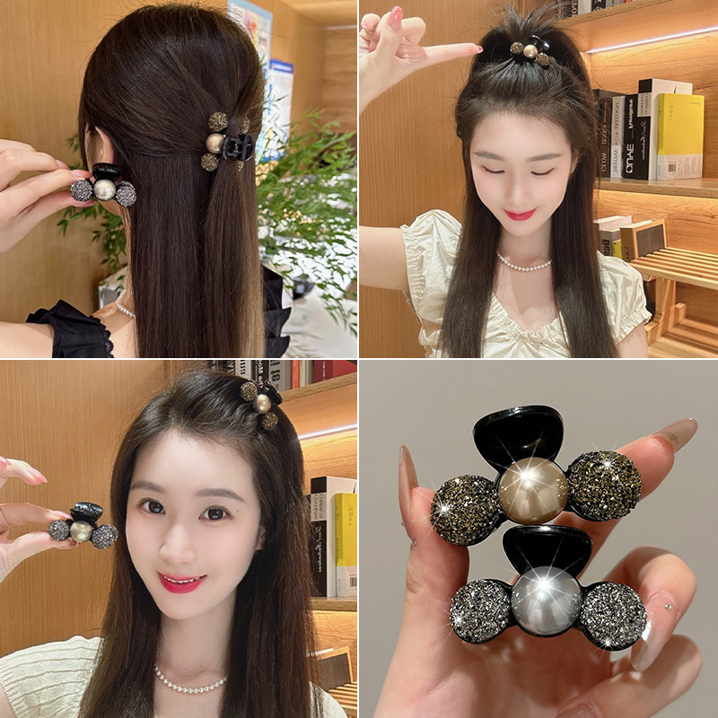 High-end Pearl Rhinestones กิ ๊ บติดผมขนาดเล ็ กผู ้ หญิง Shark คลิปอุปกรณ ์ เสริมผมสไตล ์ เกาหลี 2024 ใหม ่ Hairpin