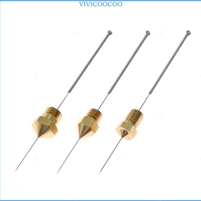 Vivi 3D เครื่องพิมพ์หัวฉีดทําความสะอาดชุดเครื่องมือ 0 2 มม. 0 25 มม. 0 3 มม. 0 35 มม. 0 4 มม. Filament Clog ทําความสะอาด 10 ชิ้น