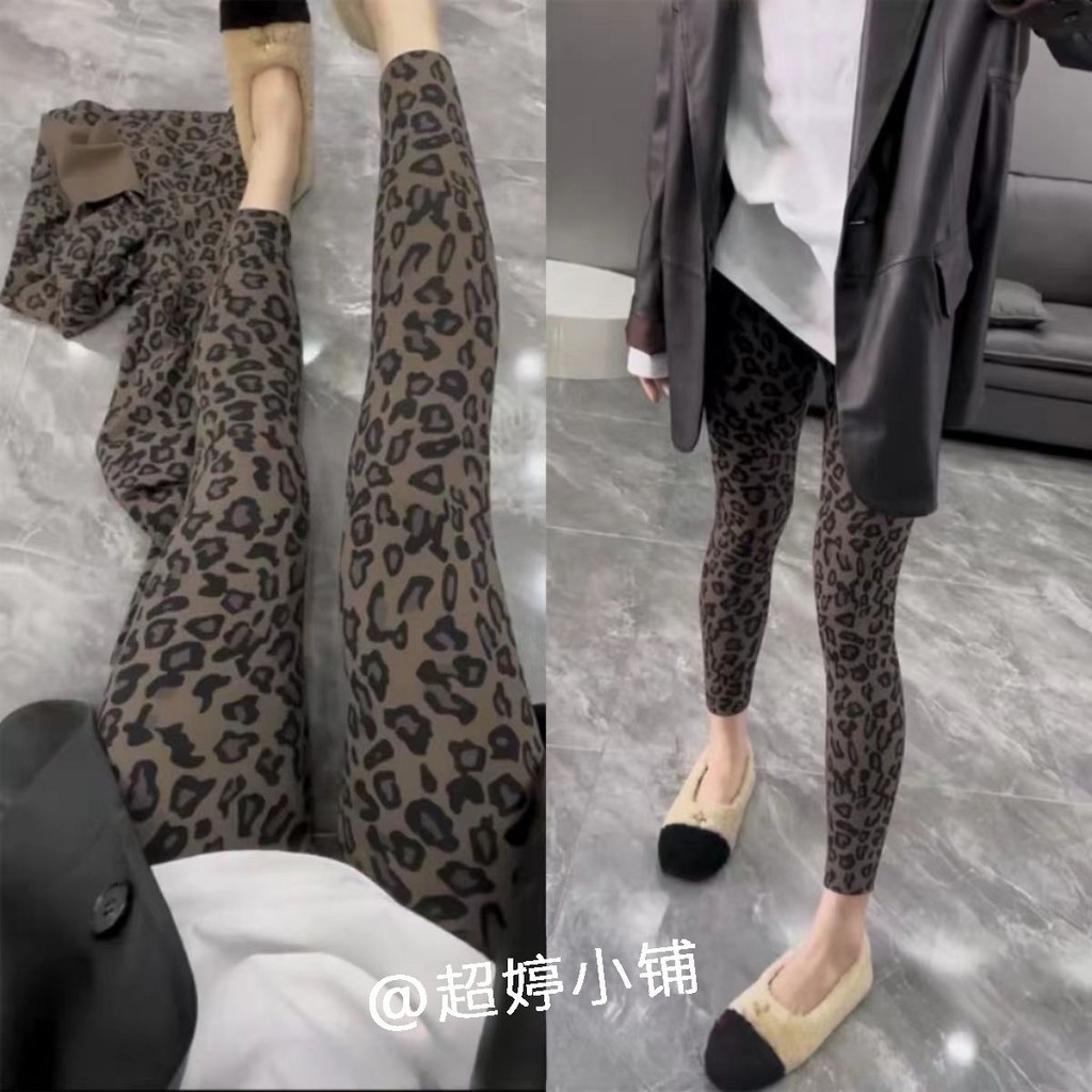 ใหม่ล่าสุด Leopard Print กางเกงลดน้ำหนักสูงผ้าบาง Yoga กางเกงซึมซับ กางเกงออกกำลังกาย