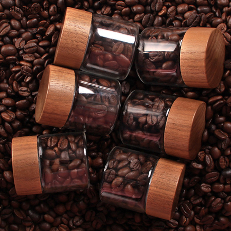 Bred Coffee Bean Glass Tube พร ้ อมเครื ่ องมือไม ้ หลอดบรรจุขวด Grain Storage กระป ๋ องสุญญากาศปิดผนึก