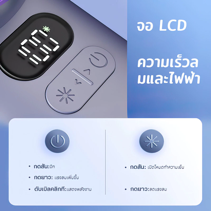 ระบายความร้อนด้วยความเร็วสูง พัดลมมือถือ ปรับระดับได้ 100 ระดับ พัดลมพกพา ไม่มีใบมีด ชาร์จใหม่ได้ ใช้งานได้ 15 ชม thumbnail 4