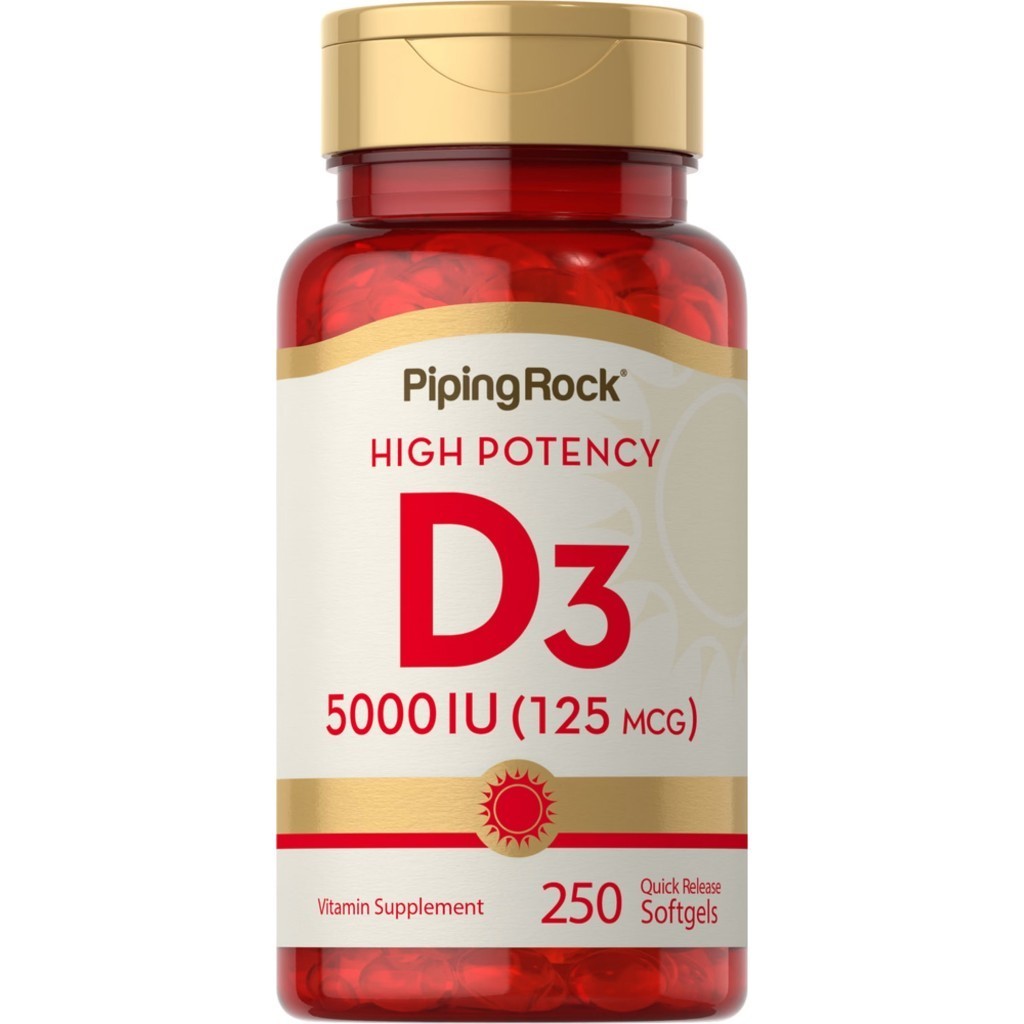 High Potency Vitamin D3 5,000 IU | 125 mcg. (250Softgels) วิตามินดี3