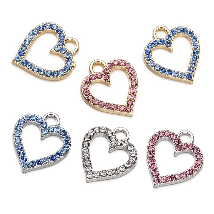 St.kunkka 1/4pcs 15 *17.5mm Airy Love โลหะผสมเพชรจี ้ อุปกรณ ์ เสริมสําหรับ DIY เครื ่ องประดับทําสร ้ อยข ้ อมือและสร ้ อยคอ